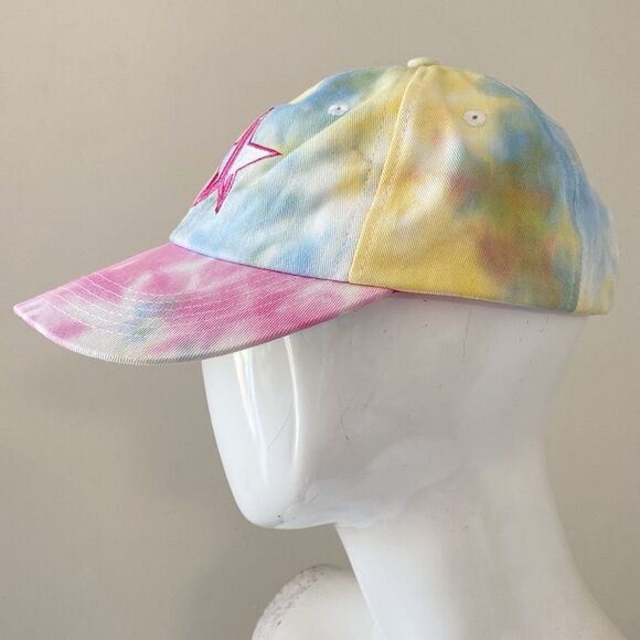 Jeffree Star Cosmetics Tie Dye Printed Dad Hat Baseball Cap w Pink Star Logo - Picture 4 of 5